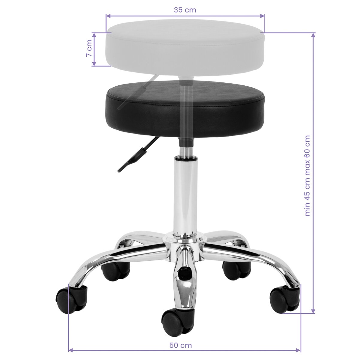 Kosmetoloogiline stool AM-310 Black 3 Kosmetoloogiline stool AM-310 Black 3