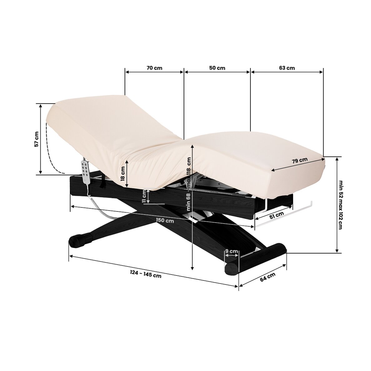 Cosmetic SPA bed Sillon Siesta cream and black 19