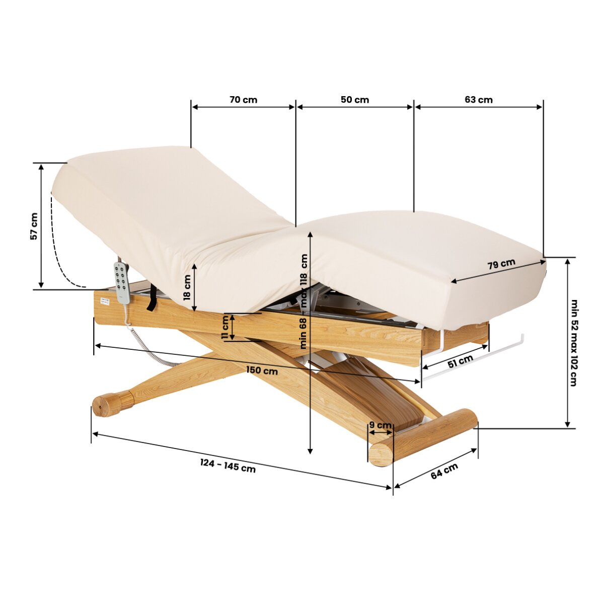 Cosmetic SPA bed Sillon Siesta cream and brown 19