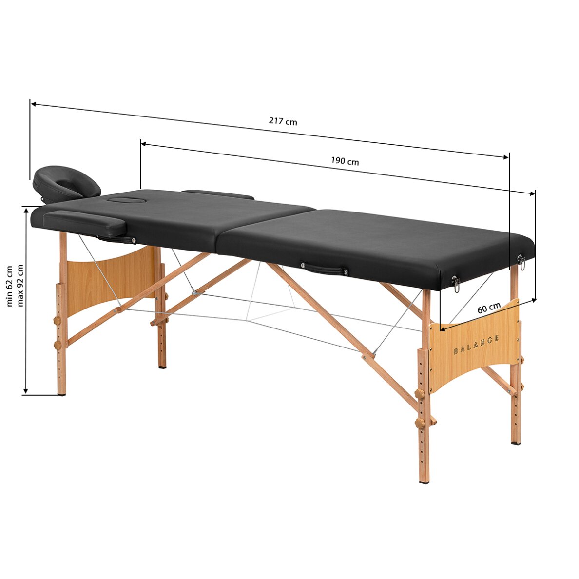 Folding wooden massage table BALANCE 2 Black 15