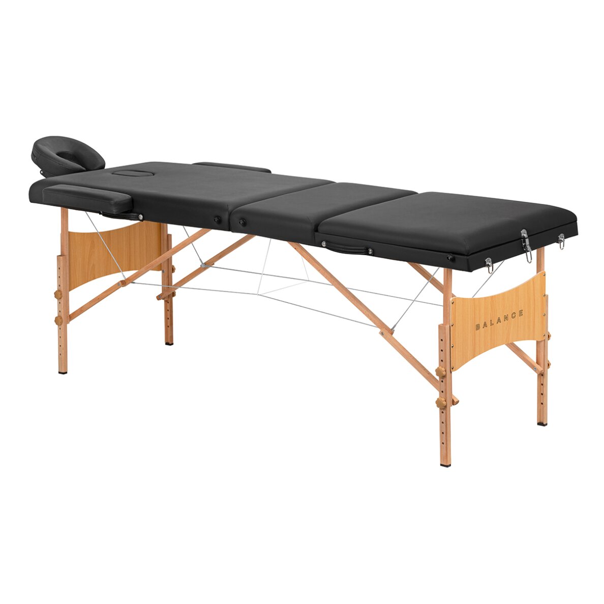Folding wooden massage table BALANCE 3 Black