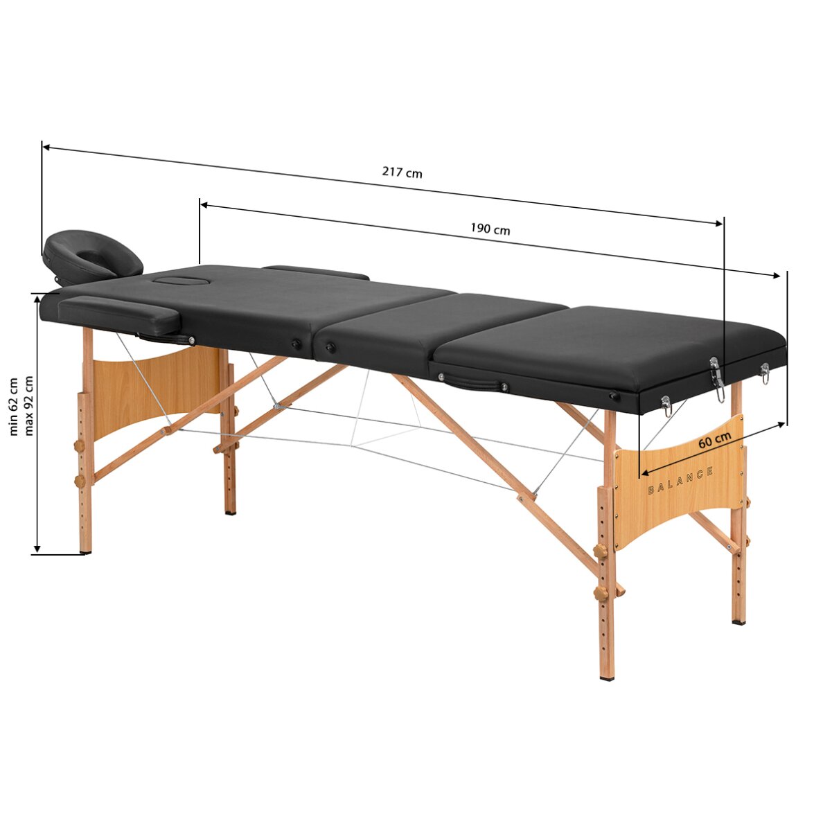 Folding wooden massage table BALANCE 3 Black 17