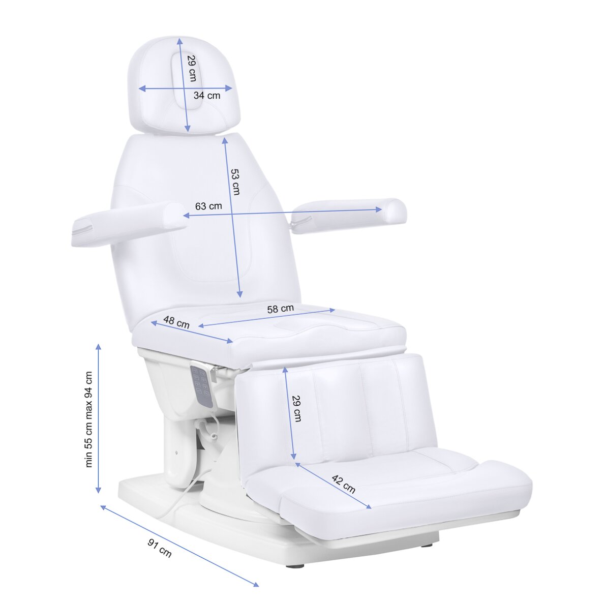 Kosmeettinen jalkahoidon tuoli Kate 4 valkoinen 7