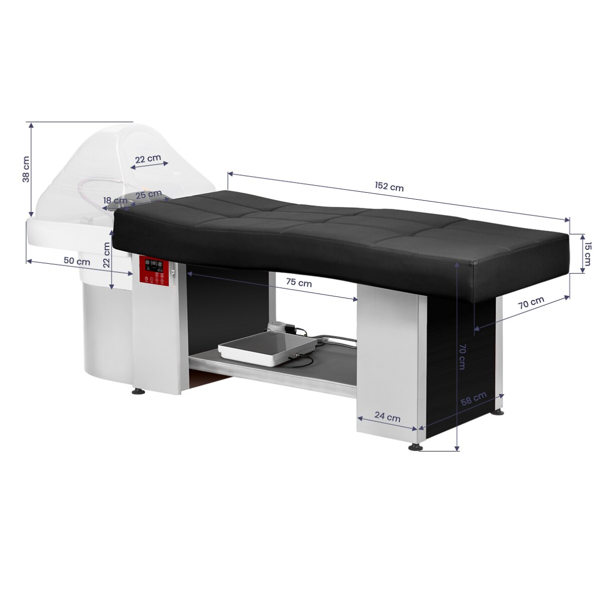 Matu mazgāšanas gulta ar Head SPA funkciju Gabbiano 017 Black 16 Matu mazgāšanas gulta ar Head SPA funkciju Gabbiano 017 Black 16