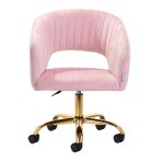 Biroja krēsls ar riteņiem 4Rico QS-OF212G Velvet Pink
