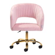 Office chair with wheels 4Rico QS-OF212G Velvet Pink Office chair with wheels 4Rico QS-OF212G Velvet Pink
