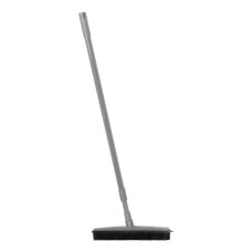 Hairdressers rubber broom with telescopic handle, gray