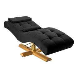 Косметическое кресло для наращивания ресниц Sillon Corona, черно-золотое Косметическое кресло для наращивания ресниц Sillon Corona, черно-золотое