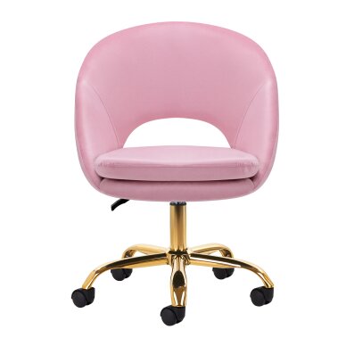 Office chair with wheels 4Rico QS-MF18G Velvet Pink 1 Office chair with wheels 4Rico QS-MF18G Velvet Pink 1