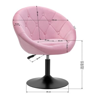 Fotel obrotowy 4Rico QS-BL12B Velvet Pink 8