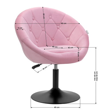 Pasukamas fotelis 4Rico QS-BL12B Velvet Pink 8
