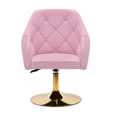 Fotel obrotowy 4Rico QS-BL14G Velvet Pink 1