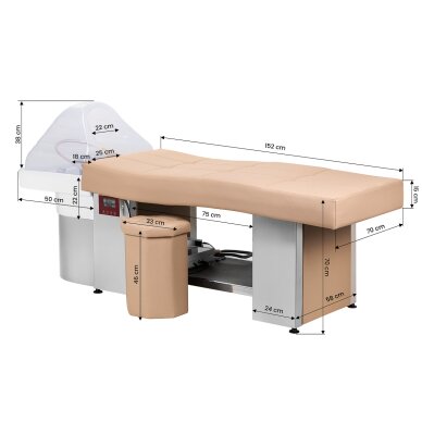 Hair washing bed with Head SPA function Gabbiano 017 Premium Beige 17 Hair washing bed with Head SPA function Gabbiano 017 Premium Beige 17