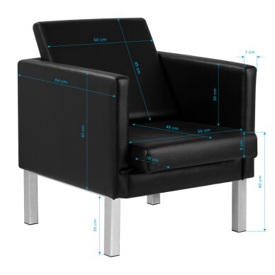 Fotel do poczekalni Gabbiano B18011 Black 10