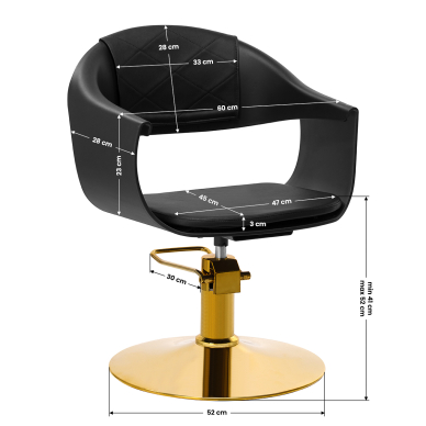 Fotel fryzjerski Gabbiano A364 Gold Black 8