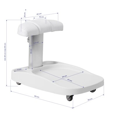 Pedikīra kāju balsts ar ratiņiem Azzurro White 9