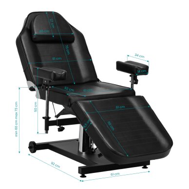 Hidraulinis tatuiruočių krėslas Pro Ink 322F Black 13