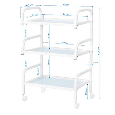 Kosmetologinis vežimėlis Basic 122 White 5 Kosmetologinis vežimėlis Basic 122 White 5