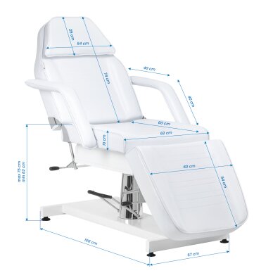 Kosmetoloģijas krēsls Sillon V2 210 Hydraullic White 17 Kosmetoloģijas krēsls Sillon V2 210 Hydraullic White 17