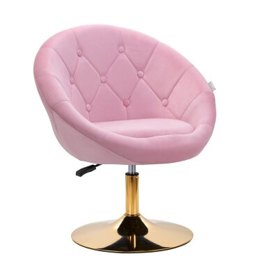 Fotel obrotowy 4Rico QS-BL12G Velvet Pink