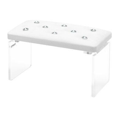 Manicure armrest Momo Diamond Velvet White