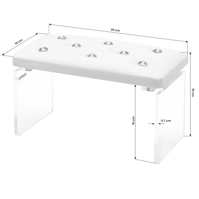 Manicure armrest Momo Diamond Velvet White 3