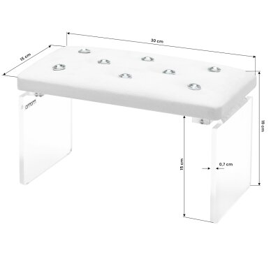 Manicure armrest Momo Diamond Velvet White 3