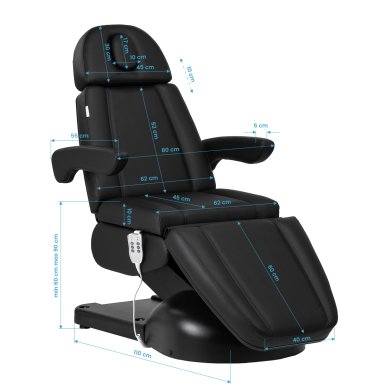 Kosmetologinis krėslas Azzurro Lux Electric 3 Motors Black 19