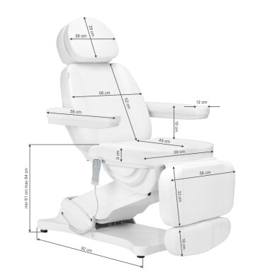 Косметологическое кресло Sillon Classic Electric 3 Motors Heating White 17