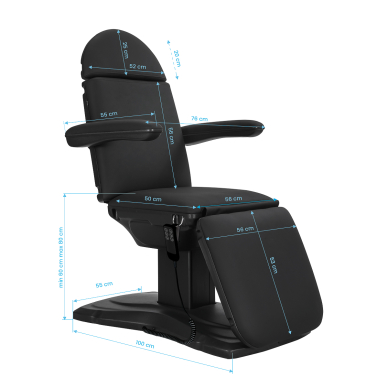 Косметологическое кресло Sillon Eclipse Electric 3 Motor Black 9