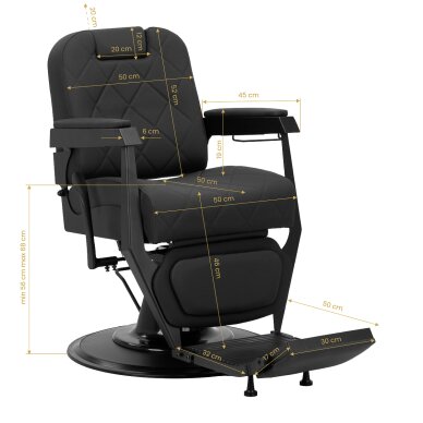 Kirpyklos kėdė Gabbiano Barber Chair Bruno, Black 18