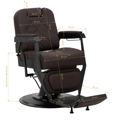 Barber krēsls Gabbiano Barber Chair Bruno With Black, Brown 18