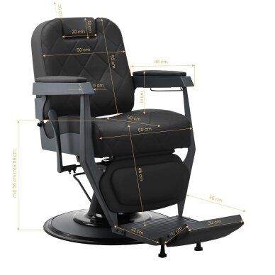 Krzesło fryzjerskie Gabbiano Barber Chair Bruno With Graphite, Black 17