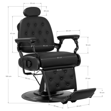 Парикмахерское кресло Barber Chair Gabbiano Francesco Black 14