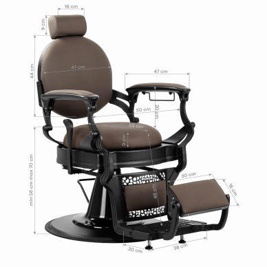 Friseurstuhl Barber Chair Gabbiano Niccolo Brown 16