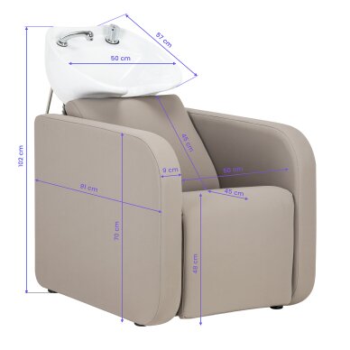 Hairdressing sink with electric pedestal Gabbiano Sylvia Beige 13