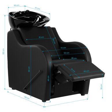 Kirpyklos plautuvė Gabbiano Carmen Black 18 Kirpyklos plautuvė Gabbiano Carmen Black 18