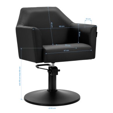Hairdressing chair Gabbiano Davos Black 7 Hairdressing chair Gabbiano Davos Black 7