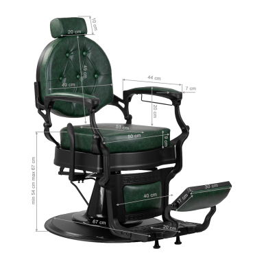 Парикмахерское кресло Barber Chair President Green Black 16