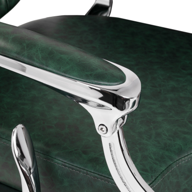 Barber krēsls Barber Chair President Green Chrome 5