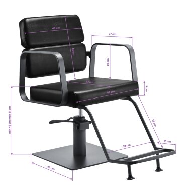 Barber chair Gabbiano Porto Gray and Black 8
