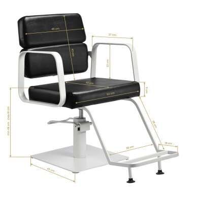 Barber chair Gabbiano Porto White and Black 8