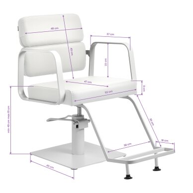 Barber chair Gabbiano Porto Full White 7