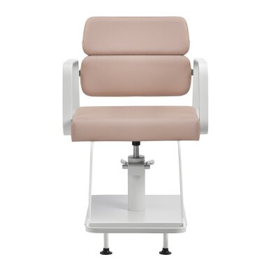 Friseurstuhl Gabbiano Porto Weiß und Beige 1