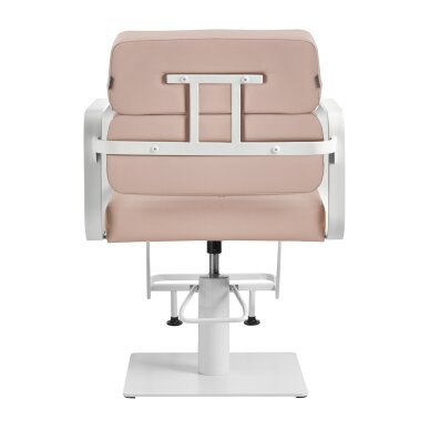 Friseurstuhl Gabbiano Porto Weiß und Beige 2