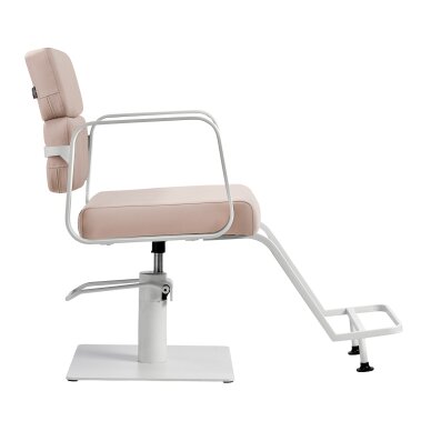 Friseurstuhl Gabbiano Porto Weiß und Beige 3