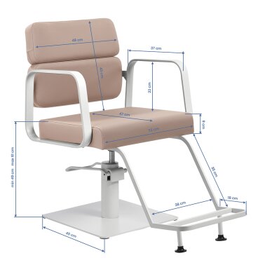 Парикмахерское кресло Gabbiano Porto белого и бежевого цвета 7 Парикмахерское кресло Gabbiano Porto белого и бежевого цвета 7