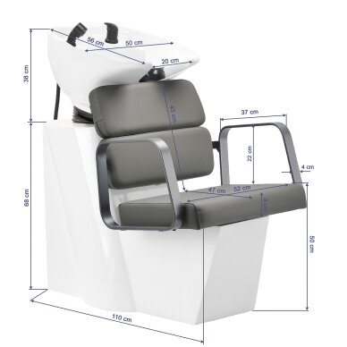Friseurwaschbecken Gabbiano Porto Grau 10