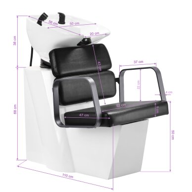 Hairdressing sink Gabbiano Porto Gray and Black 10
