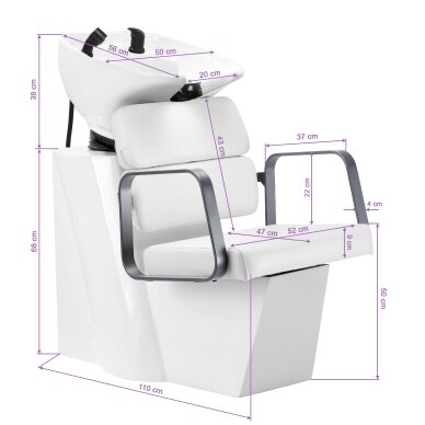 Hairdressing sink Gabbiano Porto Gray and White 10 Hairdressing sink Gabbiano Porto Gray and White 10